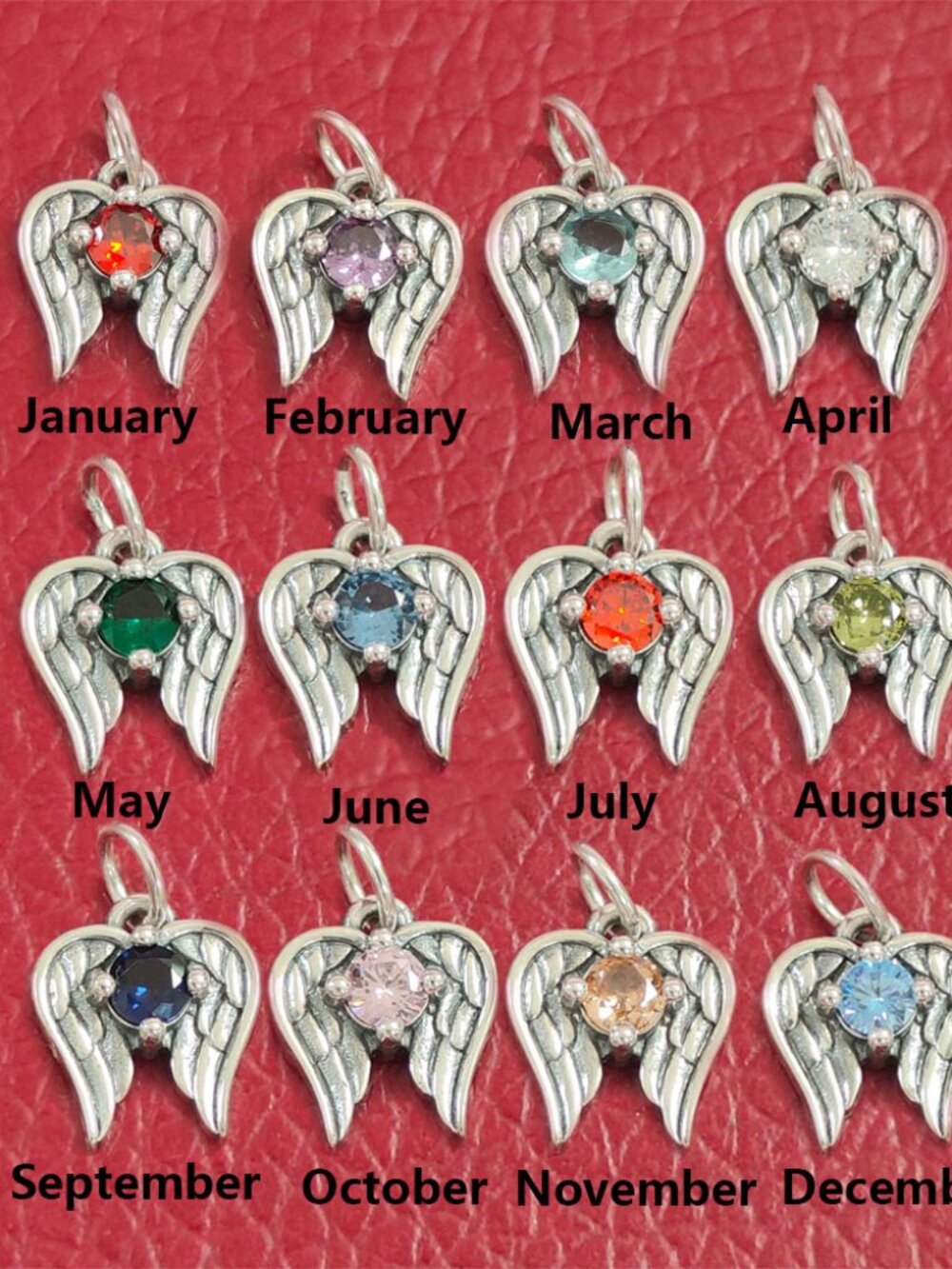 James Avery Angel Wings Birthstone Charm 925 Silver Pendant with box